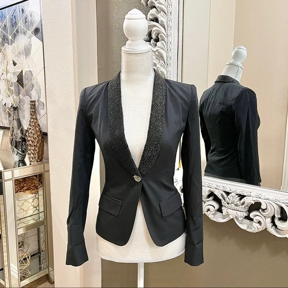 Armani Exchange Jackets Coats Armani Exchange Embellished Collar Blazer Suit Jacket Xs Poshmark